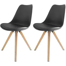 byLIVING Esszimmerstuhl Kira Kunstleder schwarz 2er Set