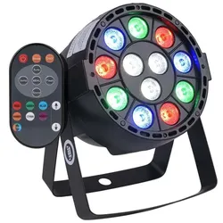 LIGHT4ME P12 LED PAR RGBW kleiner Scheinwerfer für Bühnenbeleuchtung, Lichtdekoration incl. Fernbedienung