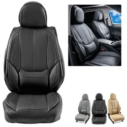 VEVOR Sitzbezüge, Universal-Autositzbezüge für Vordersitze, 6-teiliger Kunstleder-Sitzbezug, vollständig geschlossenes Design, abnehmbare Kopfstütze und Airbag-kompatibel, Autos, SUVs und Lkws