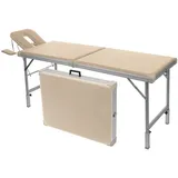 Alu-Kofferliege Robusta ST, inkl. Kopfteil + Armablage, 170/210x65x70-82 cm, Leinen