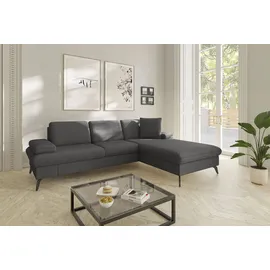 sit&more Ecksofa Morris Jubi L-Form, B: 247 cm, mit Armteilfunktion & 1 Zierkissen, optional Bettfunktion grau