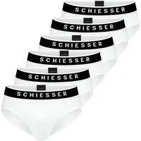 SCHIESSER Slip unifarben weiß L 6er Pack