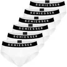 SCHIESSER Slip unifarben weiß L 6er Pack