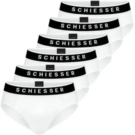 SCHIESSER Slip unifarben weiß L 6er Pack