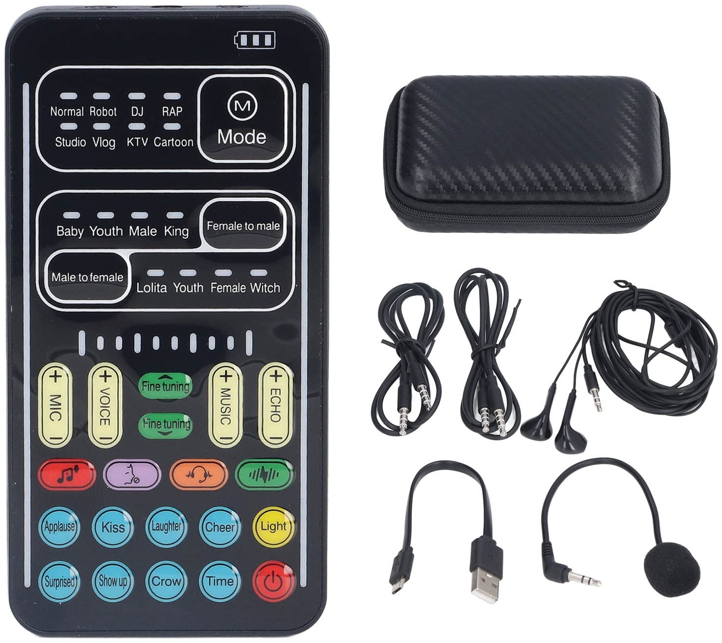 Multifunktions Sprachwechsler, Tragbares Aufnahme Soundauto, Live Soundkarte für Game Anchor Aufnahmecomputer für Ps4 für Xbox für Switch (englische Version)