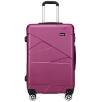 KONO Handgepäck Koffer Trolleys Handgepäck 56 * 37 * 23cm Reisekoffer Handgepäck 100% ABS Hartschalenkoffer Handgepäck mit 8 Spinnerräder TSA-Schloss Violett M