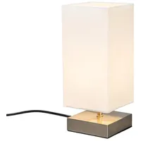 QAZQA Moderne Tischlampe weiß mit Stahl - Milo