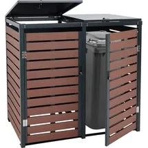 Mendler Mülltonnenbox HWC-K14 119 x 134 x 84 cm braun