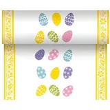 Papstar Tischläufer, stoffähnlich, Airlaid 24 m x 40 cm Coloured Eggs