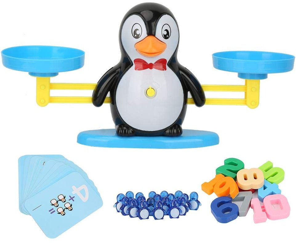 Math Match Balancing Maßstab Spielzeug Umweltfreundliche Anzahl Add Subtraction Puzzle Intelligenz Board Desk Spiel seit über 3 Jahren(Pinguin)