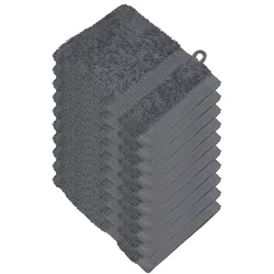 Miamar® Handtuch Handtücher Waschhandschuh Waschlappen 10er Set 15 x 21 cm Silbergrau