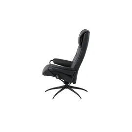 Stressless Relaxsessel London Leder 75 x 112 x 87 cm Schwarz mit Hocker