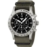 KHS PLASSC.NSGO Herrenuhr Platoon Solar Chronograph Stahl Nato Grau