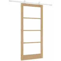 vidaXL Schiebetür ORKDAL Natur 93 x 202 cm Massivholz Kiefer und Glas 3332063