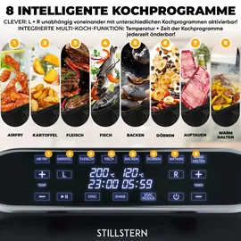STILLSTERN Dual Heißluftfritteuse 8L schwarz