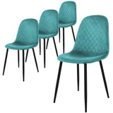 ML-Design Esszimmerstühle 4er Set Petrol Küchenstuhl mit Samtbezug