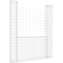 vidaXL Gabionenkorb U-Form 140 × 20 × 200 cm