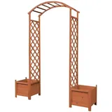 Rosenbogen Braun Rankhilfe Blumenkübel Torbogen Spalier Rankgitter Holz Pergola