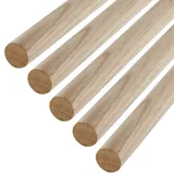 5 Stück SOTECH Eiche Rundstäbe glatt Ø30 x 500 mm Rundhölzer Holzstäbe zum Basteln oder als Garderobenstangen