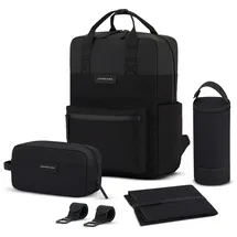 KAPTEN & SON Bergen Wickelrucksack schwarz