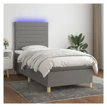 vidaXL Boxspringbett 100 x 200 cm Dunkelgrau