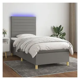 vidaXL Boxspringbett 100 x 200 cm Dunkelgrau