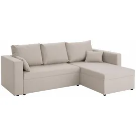 Home Affaire Ecksofa HOME AFFAIRE "Pur L-Form", beige, B:224cm H:87cm T:160cm, Struktur (100% Polyester);100% Polyester Melrose;Luxus-Microfaser Nubuk (100% Polyester), Sofas, Ecksofa, wahlweise mit Bettfunktion