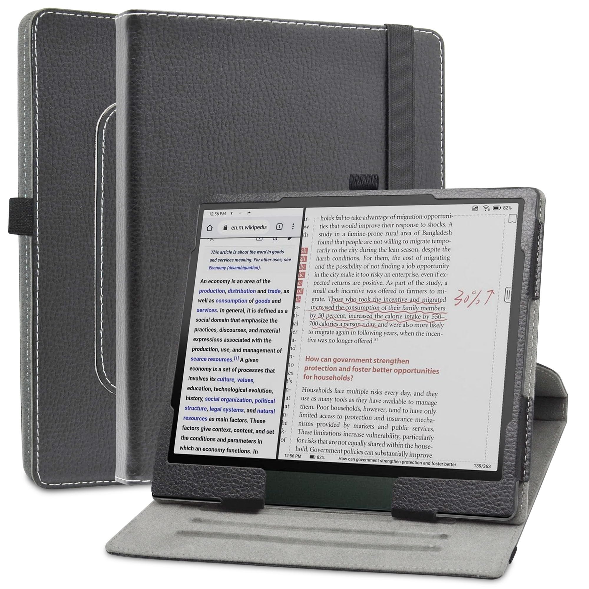 MAMA MOUTH Kompatibel mitBOOX Note Air 3 C hülle,360° Drehbarer Stand Cover Premium Schutzhülle Tasche Etui mit Ständerfunktion Case für BOOX Note Air 3 C 10.3 Inch Tablet,Schwarz