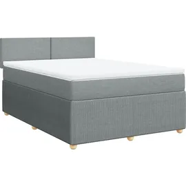 vidaXL Boxspringbett 140 x 200 cm Hellgrau