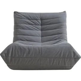 [en.casa] Bodensessel Kodsø Cord 90 x 75 x 100 cm Grau mit Hocker