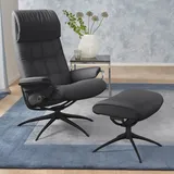 Stressless Relaxsessel "London", schwarz (schwarz paloma), B:80cm H:116cm T:71cm, Leder BATICK: durchgefärbtes und genarbtes Möbelleder;Leder PALOMA: durchgefärbtes Semianilin-Möbelleder;ROHLEDER Stoff Q2 FARON (100% Polyester im Flor, Grundgewebe: 50% Polyester,