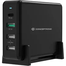 Conceptronic OZUL 4-Port 65W USB-PD Desktop-Ladegerät
