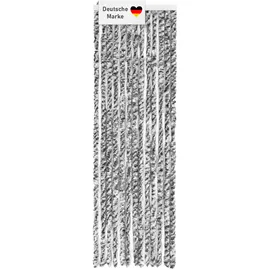 Lemodo Flauschvorhang 56x185cm schwarz-silber-weiß meliert, Fliegenschutz, Türvorhang