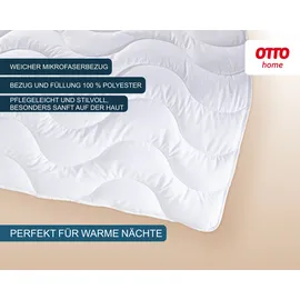 OTTO home Microfaserbettdecke OTTO HOME "Mailo Bettdecke 135x200 cm, 155x220 cm", weiß, B:135cm L:200cm, Obermaterial: 100% Polyester. Füllung: 100% Polyester, Bettdecken, Microfaserbettdecke, Sommer, Winter, Decke, kuschelweicher Microfaser-Feinbatist Bezug