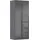 otto home Drehtürenschrank OTTO HOME "Kleiderschrank Kleiderschränke Schrank Garderobe AGORDO mit Glasfront", grau (graumetallic, glas basalt), B:91cm H:229cm T:54cm, Holzwerkstoff, Schränke, Drehtürenschrank, mit Außenschubkästen, in 7 Breiten und 2 Höhen MADE IN
