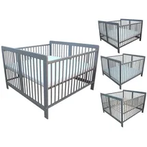 Micoland Kinderbett Zwillingsbett 120 x 120 cm massiv grau