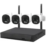 VisorTech Plug-&-Play-Überwachungssystem 4 Kameras Weiß