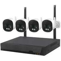 VisorTech Plug-&-Play-Überwachungssystem 4 Kameras Weiß