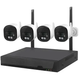 VisorTech Plug-&-Play-Überwachungssystem 4 Kameras Weiß