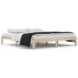 vidaXL Massivholzbett 180 x 200 cm Beige