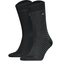 Tommy Hilfiger TH MEN SMALL STRIPE SOCK 2P Socken 2er Pack Schwarz 39-42