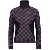 Mons Royale Ascender Merino Seamless Mock Neck Long Sleeve Mauve/Black XS