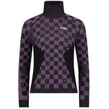 Mons Royale Ascender Merino Seamless Mock Neck Long Sleeve Mauve/Black XS