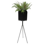 DanDiBo Ambiente DanDiBo Blumenständer mit Topf Metall Schwarz 80 cm Blumenhocker 96022 Blumensäule Modern Pflanzenständer Pflanzenhocker