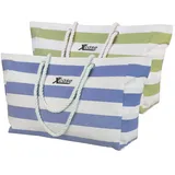 Xcase Strandtaschen blau/weiß/grün/weiß 53 x 37 x 18 cm