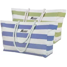 Xcase Strandtaschen blau/weiß/grün/weiß 53 x 37 x 18 cm