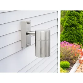 smartwares Edelstahl Außenwandleuchte Downlight mit LED Leuchtmittel, GU10 IP44, Fassadenbeleuchtung