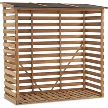 MCombo Kaminholzregal Holz 90 x 185 x 186 cm mit Rückwand und wasserdichter Abdeckung Natürlich