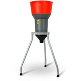 Eberth Elektrische Getreidemühle mit Standfuß, 1300 Watt Elektromotor, 13L Einfülltrichter, 400 kg/h, Schrotmühle mit Edelstahlklinge, fünf Siebe inkl.,