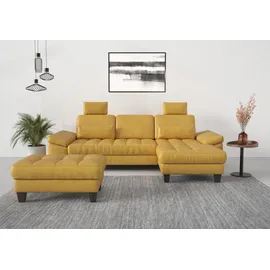 sit&more Ecksofa SIT & MORE "Westham L-Form", gelb (dijon), B:275cm H:88cm T:172cm, 100% Polyester, Sofas, Ecksofa, Recamiere, mit oder ohne Bettfunktion, Bettkasten, Füße wengefarben
